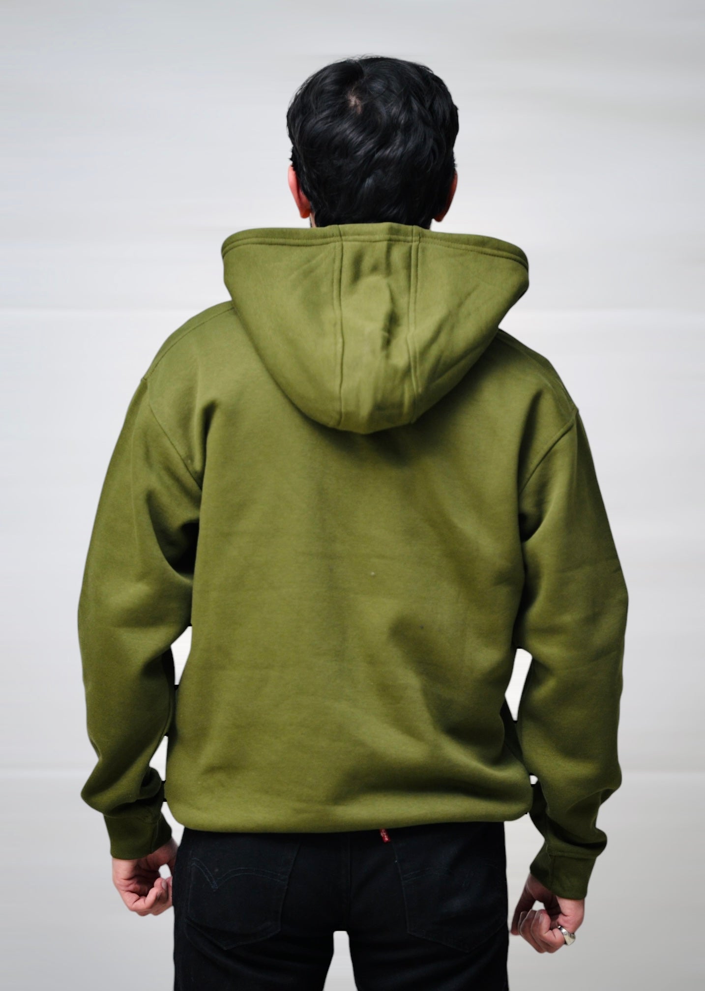 V Neck Hoodie (Olive)